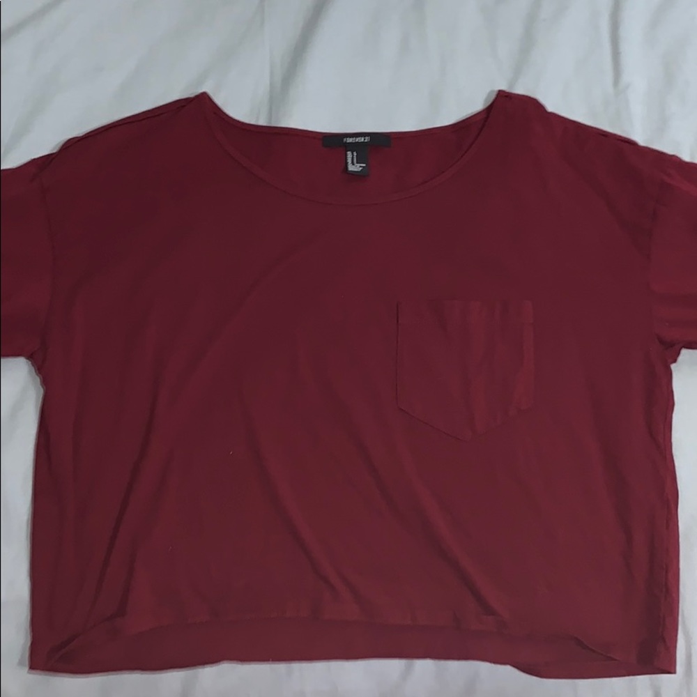 Forever 21 Size Large Wine Crop Top